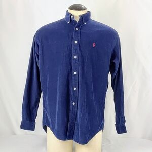 Polo by Ralph Lauren Vintage Corduroy Men's Blue Button Front Shirt